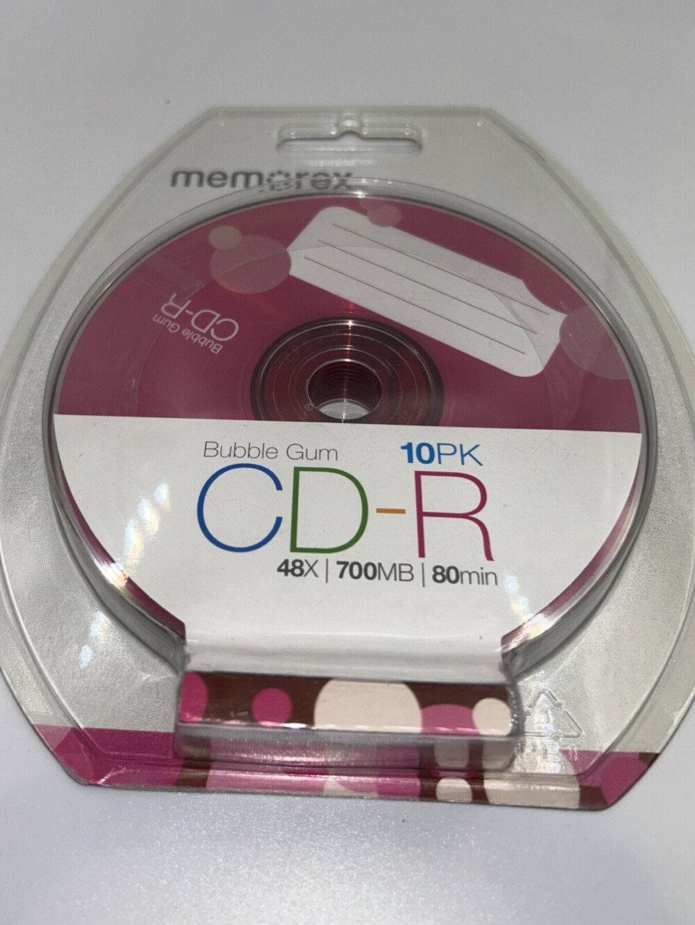 NEW Memorex Bubble Gum CD-R 10 Pack Blank Recordable Discs New 700 MB 80 Minutes